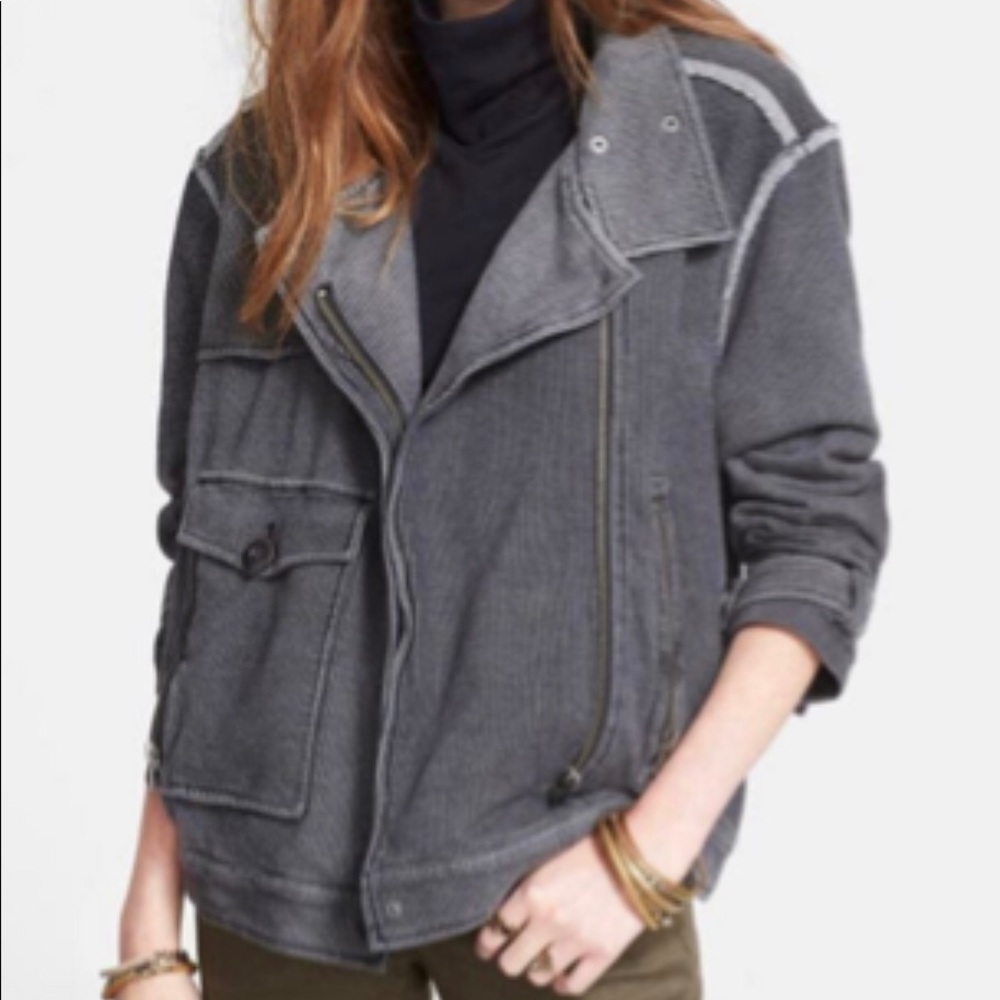 Free People Railroad Pinstripe Jacket Size Small